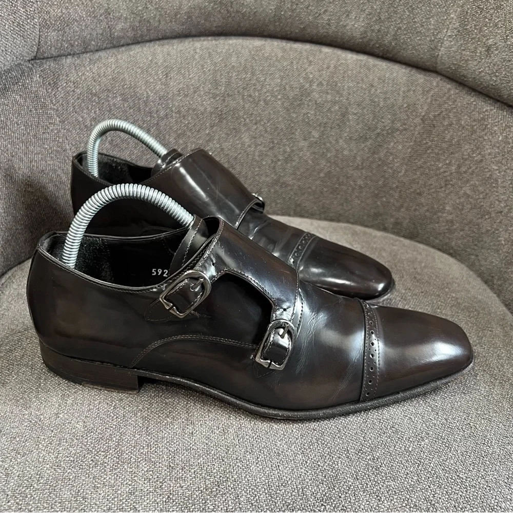 Mezlan monk straps leather loafers size‎ 7